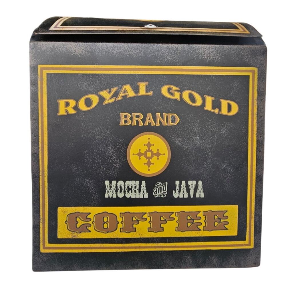 Antique replica Royal gold mocha and Java Coffee measures 12.5x10.25x6 metal